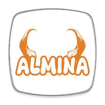 Almina Almina - Magnet carré - blanc - Devant