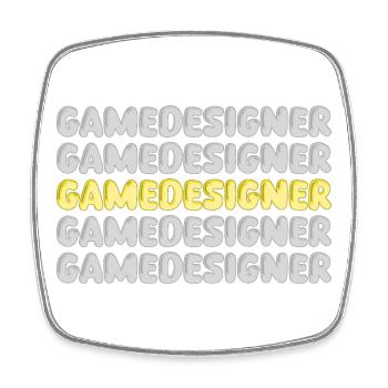 Work Game Designer - Square fridge magnet - white - Front