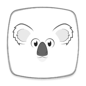 Süßes Koala-Gesicht Kawaii Faules DIY-Tierkostüm - Viereckiger Kühlschrankmagnet - Weiß - Vorne