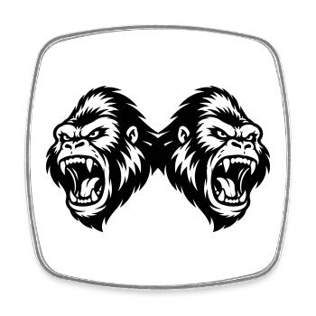 Gorilla Team - Square fridge magnet - white - Front
