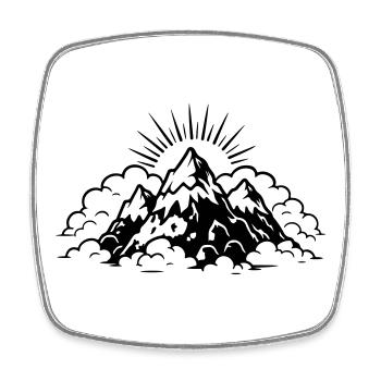 Mountains Landscape Icon - Square fridge magnet - white - Front