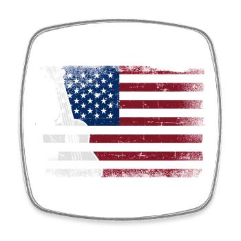 Hawaiian Ukulele Uke American Flag - Viereckiger Kühlschrankmagnet - Weiß - Vorne