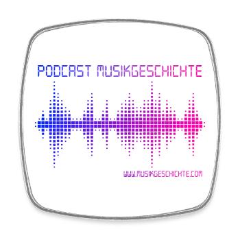 Podcast Musikgeschichte - Viereckiger Kühlschrankmagnet - Weiß - Vorne