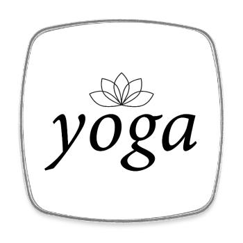 Yoga et fleur de lotus - texte noir - Magnet carré - blanc - Devant