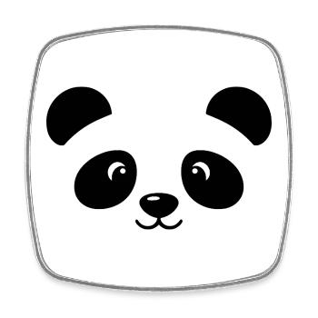 Panda | Big Face Costume Carnival Disguise - Square fridge magnet - white - Front