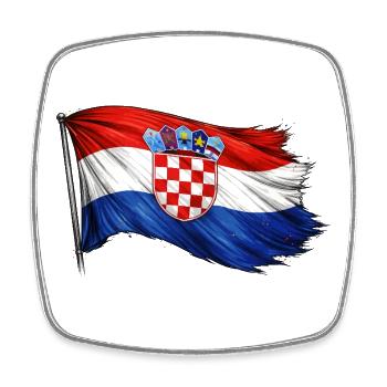 Kroatien Flagge - Viereckiger Kühlschrankmagnet - Weiß - Vorne
