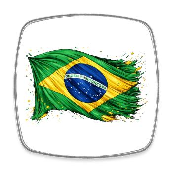 Brazilian Flag Brazil - Square fridge magnet - white - Front