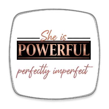 Puissant et parfaitement imparfait – Design Rose Gold - Magnet carré - blanc - Devant