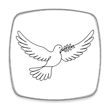Dove Peace - Square fridge magnet - white - Front