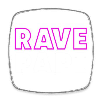 Rave Dad Techno House Electro Festival Hardstyle - Viereckiger Kühlschrankmagnet - Weiß - Vorne