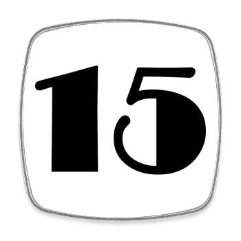 15. 15 ANS. 15e ANNIVERSAIRE. ANNIVERSAIRE 15 ANS. - Magnet carré - blanc - Devant