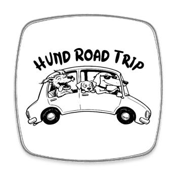 Road Trip Dog Road Trip Drôle de Conception de Voiture de Chien - Magnet carré - blanc - Devant