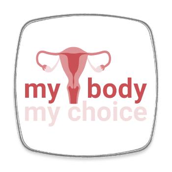 mon corps. my_choice. - Magnet carré - blanc - Devant