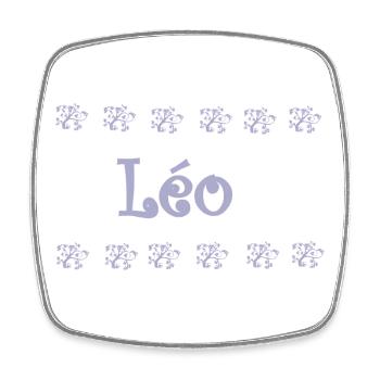 Léo Orné Floral - Magnet carré - blanc - Devant