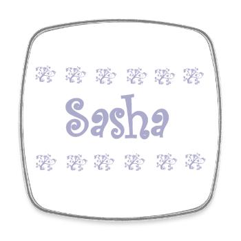 Sasha Lavande Motif Floral - Magnet carré - blanc - Devant