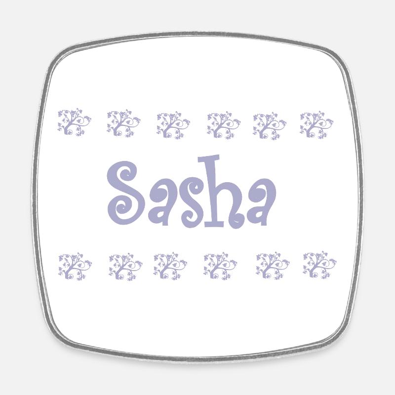 Sasha Lavender Floral Pattern - Square fridge magnet - white