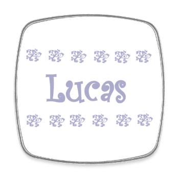 Lucas Floral Pastel - Viereckiger Kühlschrankmagnet - Weiß - Vorne