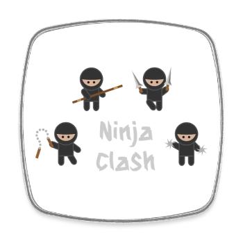 Ninja-Kampfsport-Training - Viereckiger Kühlschrankmagnet - Weiß - Vorne
