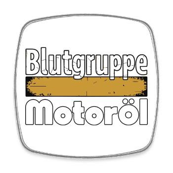Blood Type Engine Oil Screwdriver Design - Square fridge magnet - white - Front