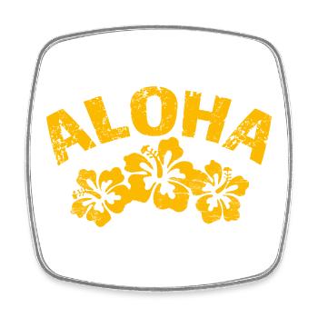 Aloha Hibiskus Tropen-Print - Viereckiger Kühlschrankmagnet - Weiß - Vorne