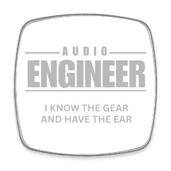 Audioingenieur Musikdesign Ich kenne mich mit Equipment und Sound aus - Viereckiger Kühlschrankmagnet - Weiß - Vorne