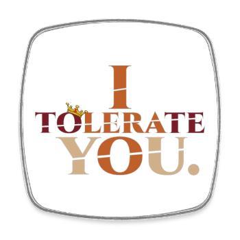 Tolerate2 - Viereckiger Kühlschrankmagnet - Weiß - Vorne