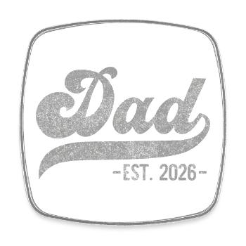 Dad EST. 2026 – Geschenk für neue Väter - Viereckiger Kühlschrankmagnet - Weiß - Vorne