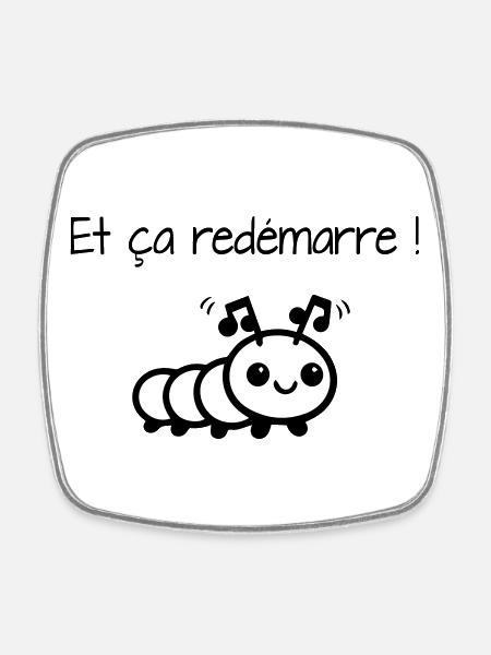 And it starts again! - Square fridge magnet - white