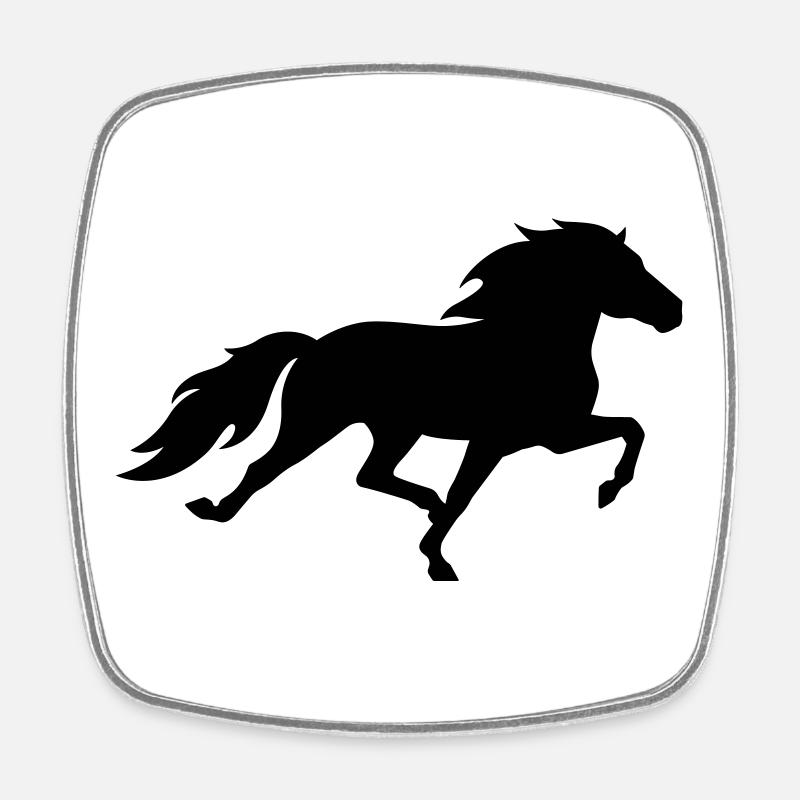 Cheval islandais dans le pass de course - Magnet carré - blanc