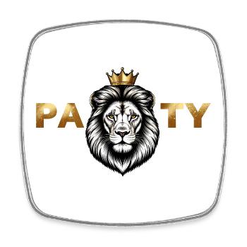 Partylöwe – König der Nacht - Square fridge magnet - white - Front