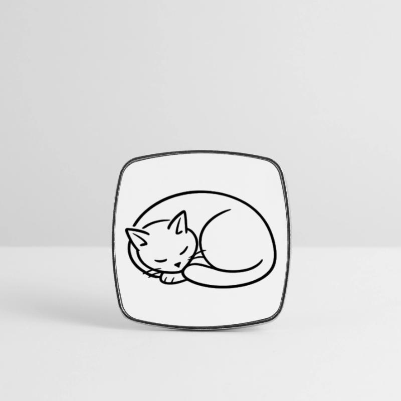 Sleeping Cat Line Study Square fridge magnet