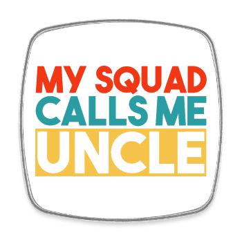 Mein Team nennt mich Onkel Retro Typografie - Viereckiger Kühlschrankmagnet - Weiß - Vorne