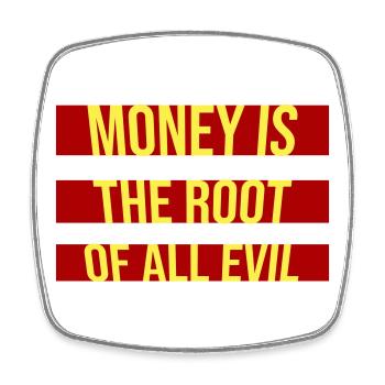 Money Root Evil Kapitalismus Gier Finanzen Reiche - Viereckiger Kühlschrankmagnet - Weiß - Vorne