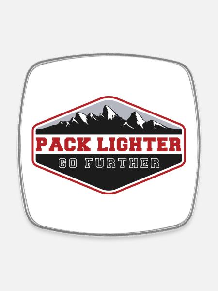 Pack lighter, go further - Square fridge magnet - white
