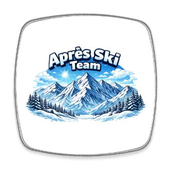 Apres Ski Team Bergpanorama - Viereckiger Kühlschrankmagnet - Weiß - Vorne