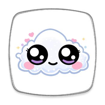 Cloud Eyes Kawaii – Sanfte, verträumte Augen - Viereckiger Kühlschrankmagnet - Weiß - Vorne