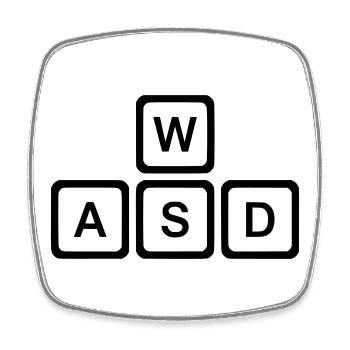 WASD Tasten PC Gaming Nerd Vektor - Viereckiger Kühlschrankmagnet - Weiß - Vorne