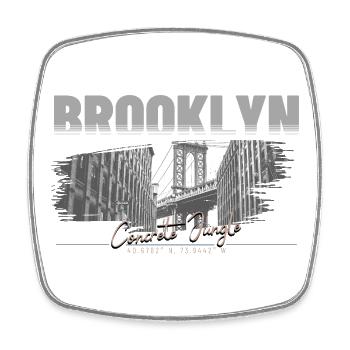 Brooklyn Concrete Jungle Streetwear - Viereckiger Kühlschrankmagnet - Weiß - Vorne