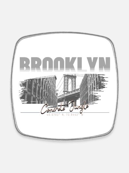 Brooklyn Concrete Jungle Streetwear - Square fridge magnet - white
