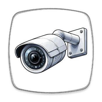 Security Camera Surveillance Camera - Square fridge magnet - white - Front