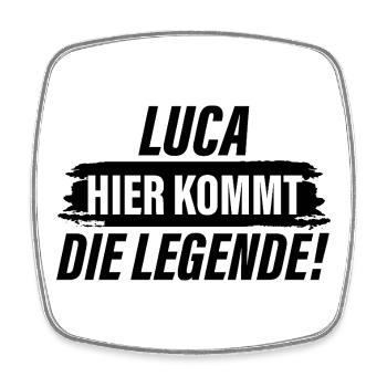 Luca – Hier kommt die Legende - Viereckiger Kühlschrankmagnet - Weiß - Vorne