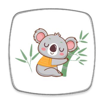 Zen-Koala auf Bambus - Viereckiger Kühlschrankmagnet - Weiß - Vorne
