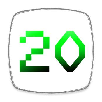 20 pixels - Square fridge magnet - white - Front