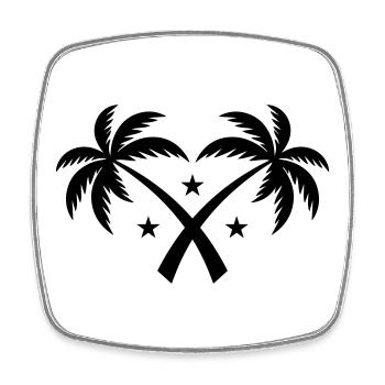 Palm Tree Symbol Island - Square fridge magnet - white - Front