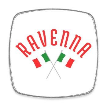 Ravenna Italien Flaggenemblem - Viereckiger Kühlschrankmagnet - Weiß - Vorne