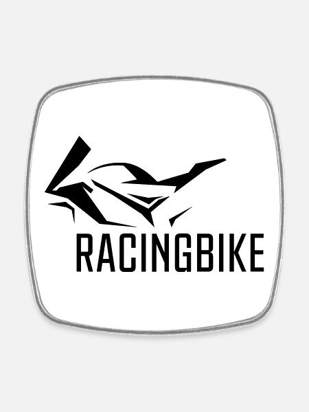 RACING_BIKE - Square fridge magnet - white
