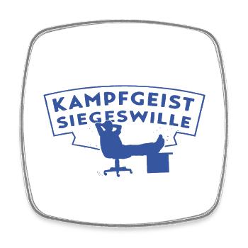 Kampfgeist Siegeswille - Chef im Hocker - Square fridge magnet - white - Front