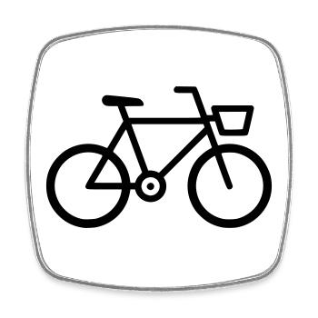 Profil de l’icône vélo Fahrrad - Magnet carré - blanc - Devant