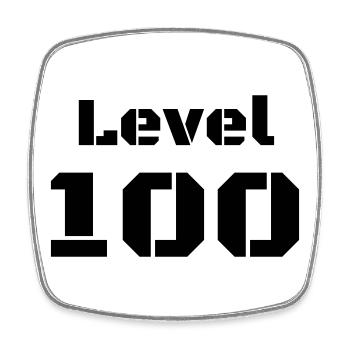 Level 100 - Viereckiger Kühlschrankmagnet - Weiß - Vorne