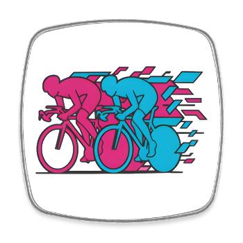 Vélo de route Vélo Vélo Sport Vélo VTT - Magnet carré - blanc - Devant